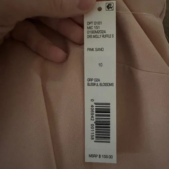 ANTONIO MELANI MOLLY RUFFLES PINK SAND STRAIGHT SHEATH EASTER DRESS SZ 10 NWT - Picture 5 of 5